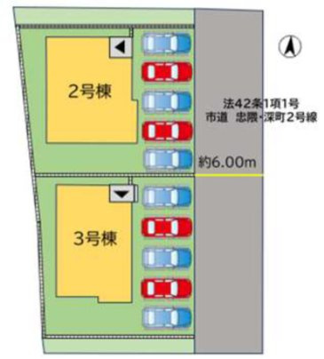 飯塚市忠隈の新築一戸建の区画図