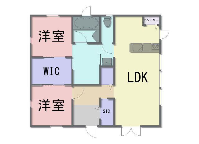 六供町平屋戸建の間取り