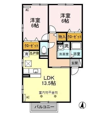 クレールヴィラ三和 A/B/Cの間取り