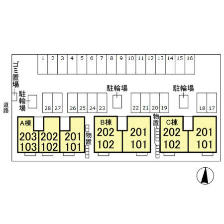 CASA泉 Aの区画図