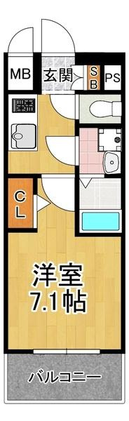 S-FORT大正リヴィエールの間取り|★人気の1Ｋ★