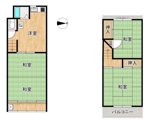 【間取り】 | ■4DK♪
居室を寝室や仕事部屋、趣味の空間などライフスタイルに合わせて活用可能です♪ご家族それぞれの時間も大切にできる住まいです♪

■和室♪
和室メインの落ち着いた住空間♪