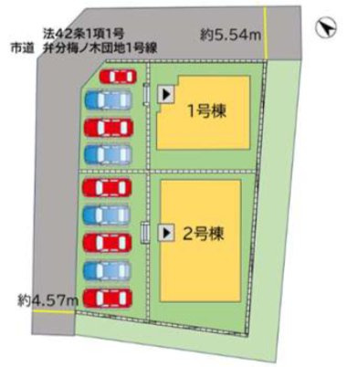 飯塚市弁分の新築一戸建の区画図