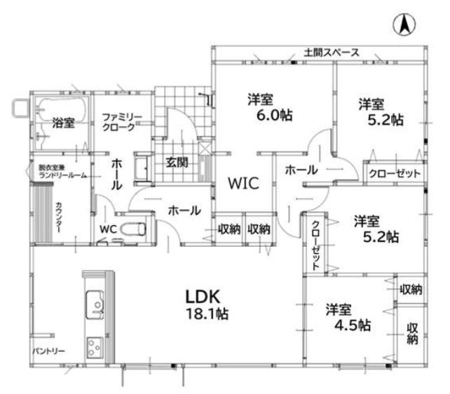飯塚市綱分の新築一戸建の間取り