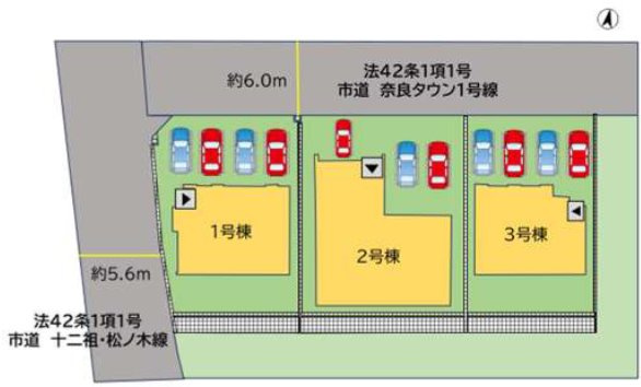 田川市大字奈良の新築一戸建の区画図
