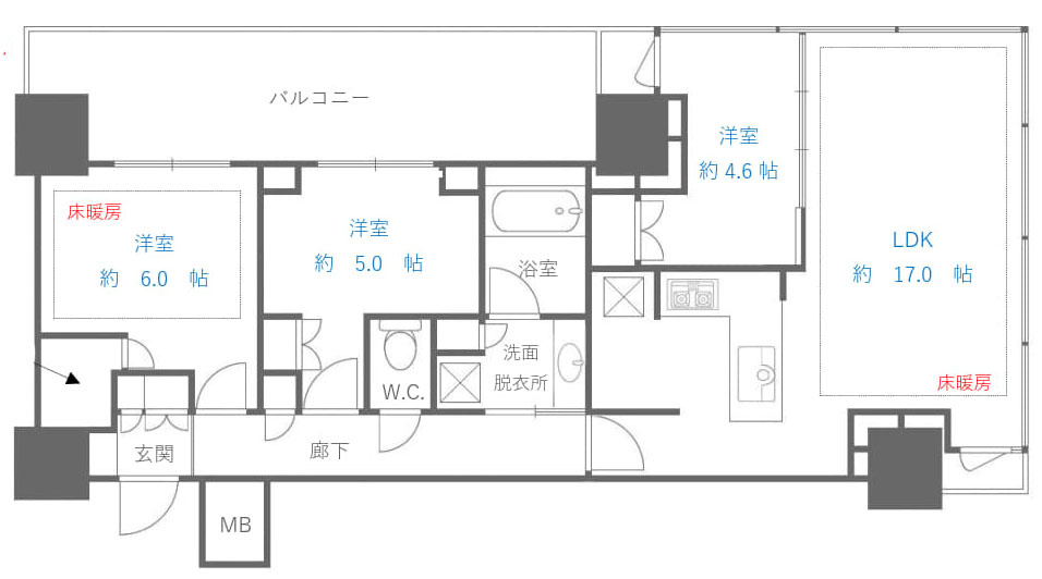小金井市本町６丁目の中古マンションの間取り