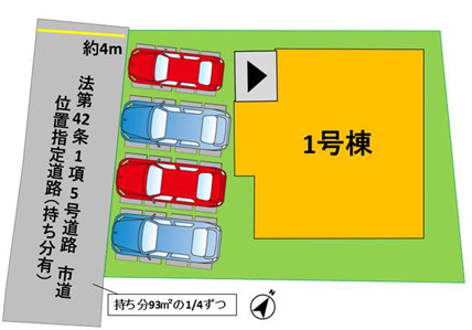 よかタウン／中央区渡鹿６丁目１期／１号棟の区画図