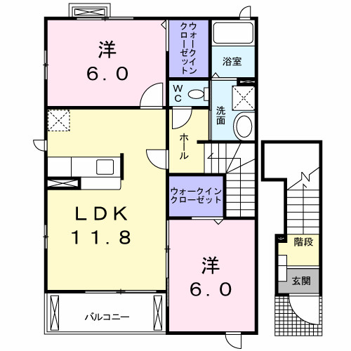 【間取り】 | ペアシティ古河Ⅱ
