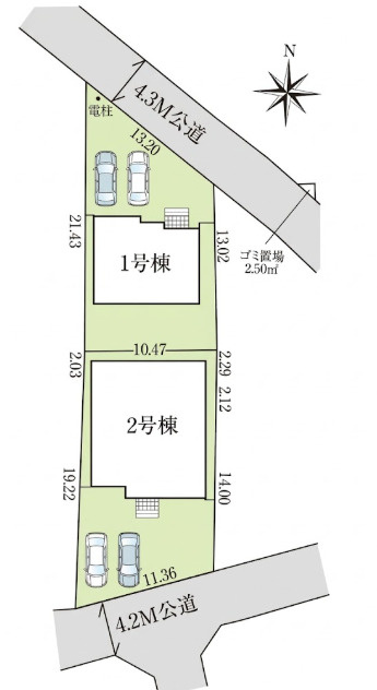 飯能市双柳33期　全2棟　新築戸建　グラファーレの区画図