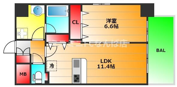 Ｆｕｋｕ島之内の間取り|現状有姿