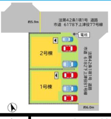 北九州市八幡西区下上津役１丁目の新築一戸建の区画図