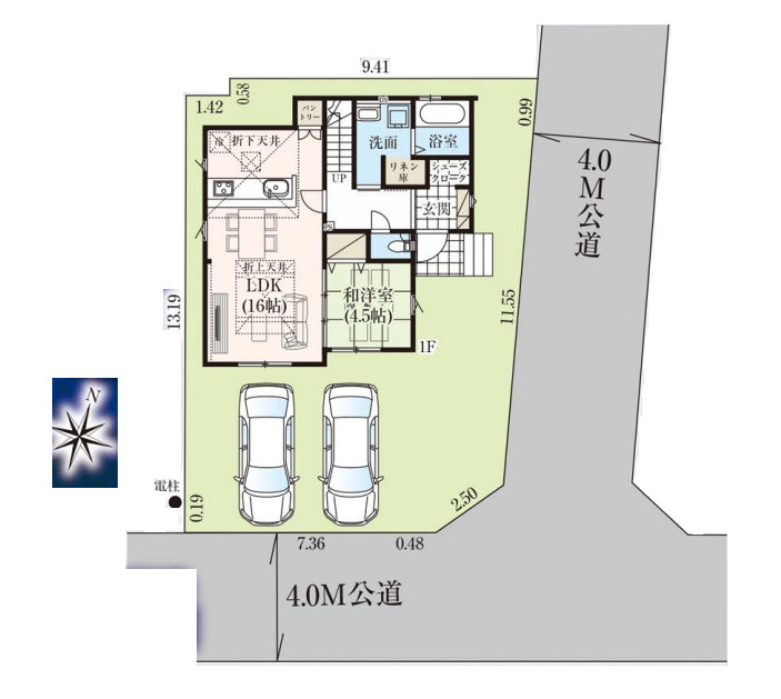 上尾市南　２期　新築一戸建て　グラファーレ　01の区画図|1号棟