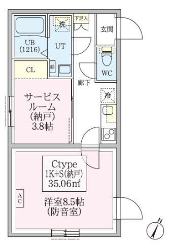 防音マンション　スカイラシクラス田園調布本町の間取り