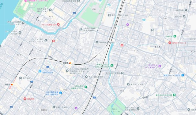 高石市羽衣　新築一戸建ての地図