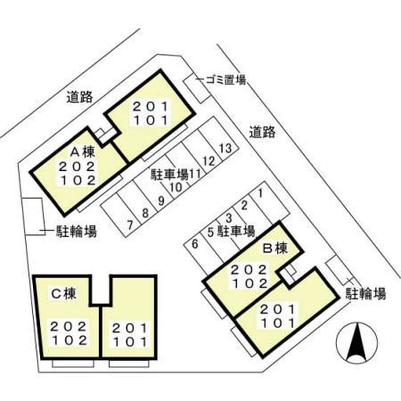コートブラン　ＡＢＣの区画図