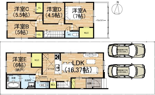 ■宝塚市高司　第1期　新築一戸建ての間取り|1号地