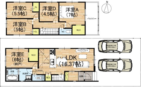 ■宝塚市高司　第1期　新築一戸建ての間取り|1号地