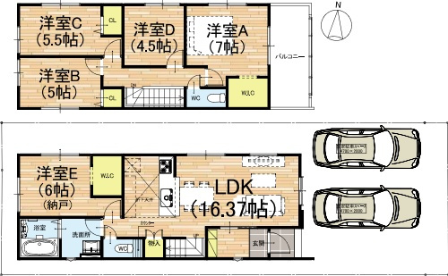 ■宝塚市高司　第1期　新築一戸建ての間取り|2号地