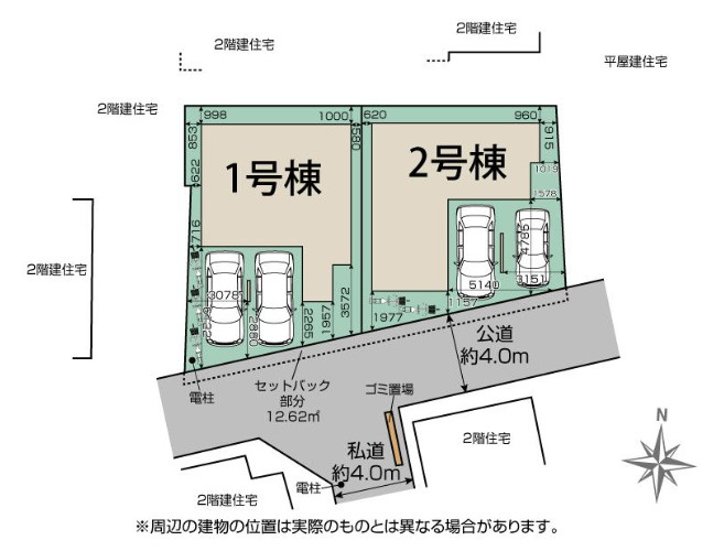 所沢市上新井3丁目　全2棟　新築戸建　の区画図