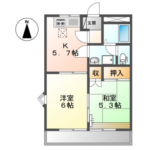 パレス野添Ⅱの間取り