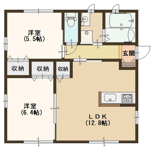 河内長野加賀田平屋A棟の間取り