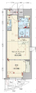 エステムコート難波EASTレオルガの間取り