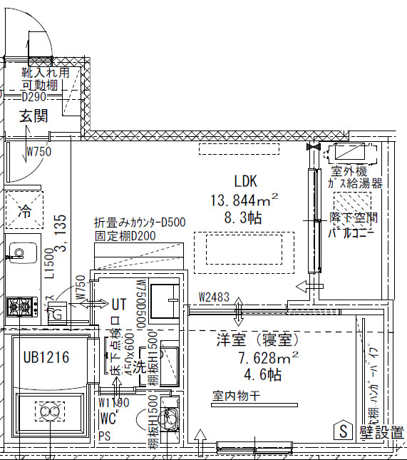 (仮称)米子市灘町ｱﾊﾟｰﾄの間取り