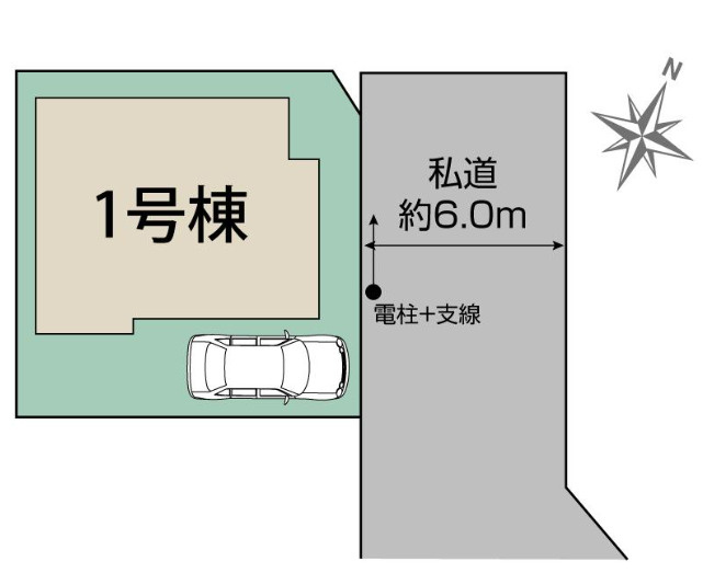 所沢市上安松全1棟　新築戸建　の区画図