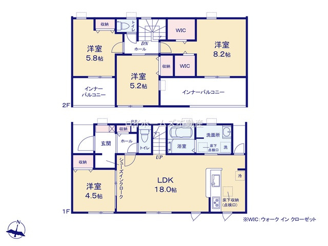 【間取り】 | 海部郡大治町大字鎌須賀字郷前95-3『仲介料無料』新築戸建て | 1号棟