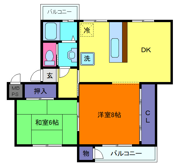 鶴甲コーポ15号館の間取り