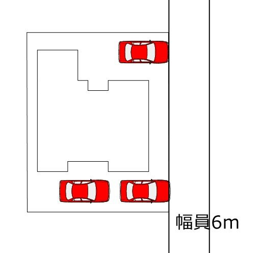 仲介手数料不要　カチタス北区梶尾町　戸建て【北部東小・北部中】の区画図|区画図（前面道路幅員6m）
