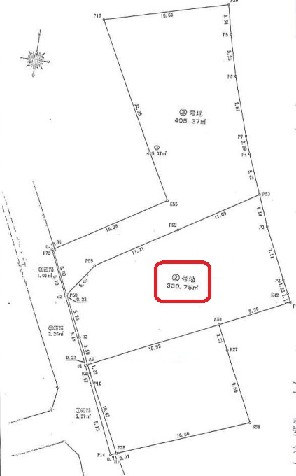 加古川市神野町福留　　売土地の区画図