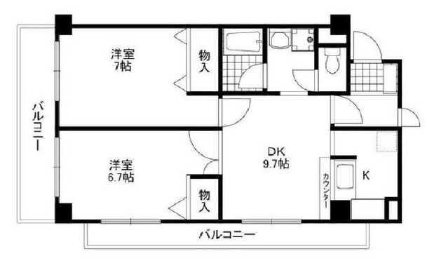 神戸市北区有野中町４丁目の賃貸マンションの間取り