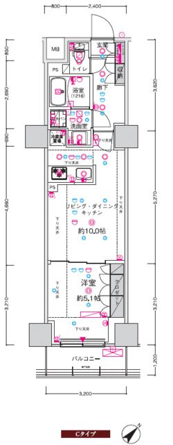 ＣＲＥＳＴ　ＴＡＰＰ　新横浜Ⅱの間取り