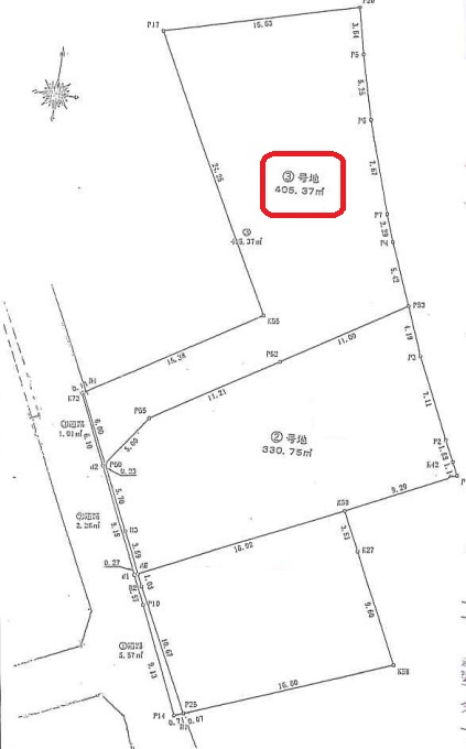 加古川市神野町福留　　売土地の区画図