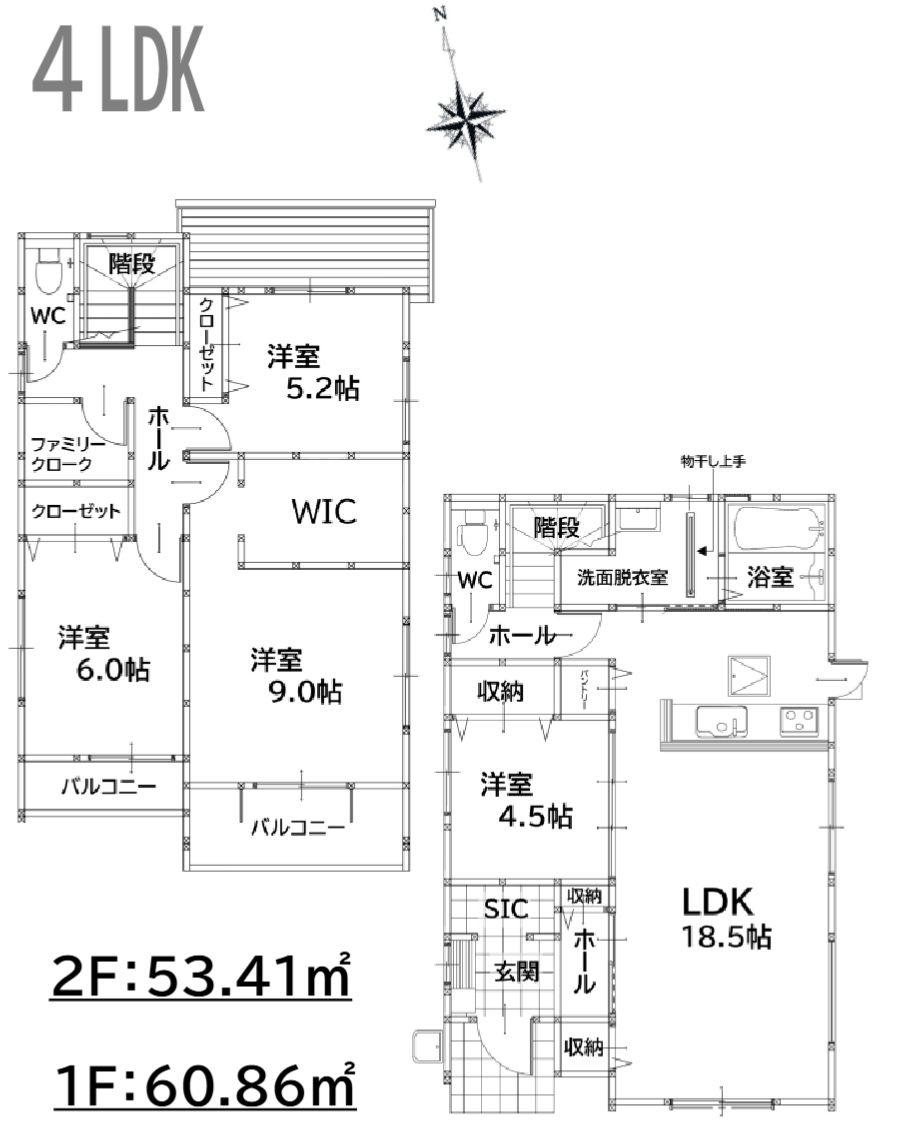 遠賀郡遠賀町大字今古賀の新築一戸建の間取り