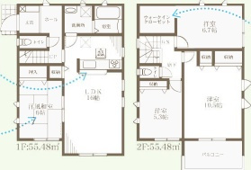 明石市魚住町金ケ崎　第3期　新築一戸建ての間取り