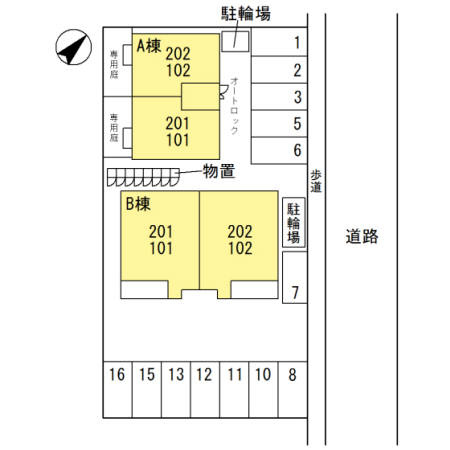 クレール・パル　 Bの区画図