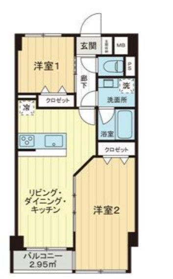 マンション御殿山の間取り|間取りです。