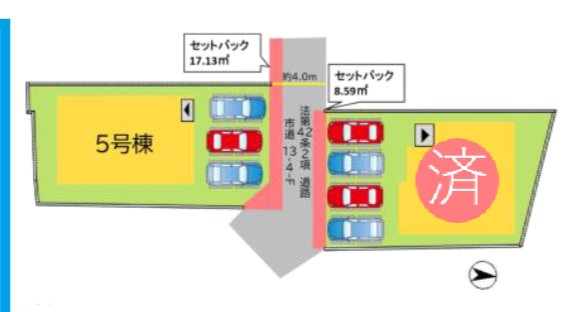 中間市長津２丁目の新築一戸建の区画図