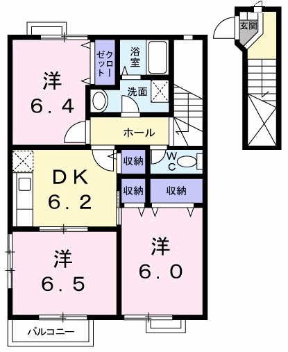 ヴィラ西秦の間取り|間取図