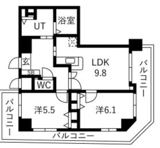 エイペックス心斎橋東の間取り