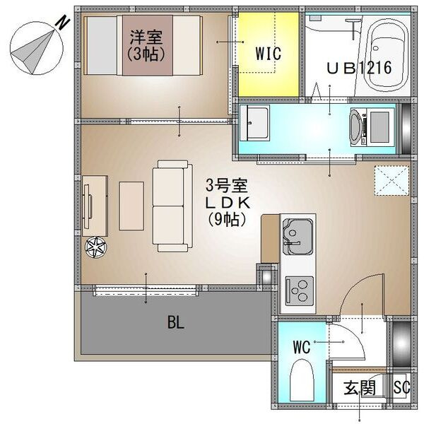 仮称）REGALEST別府町元町の間取り