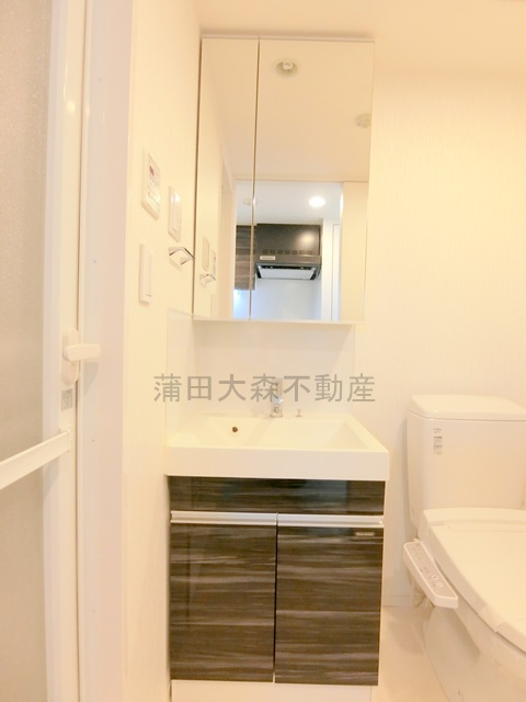 SYFORME下丸子Asyl Courtの洗面所|洗面脱衣所　2面鏡の独立洗面台