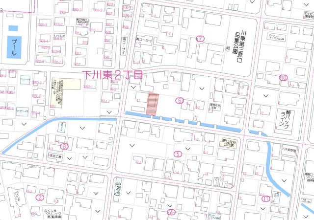 都城市下川東２丁目の売地の土地図