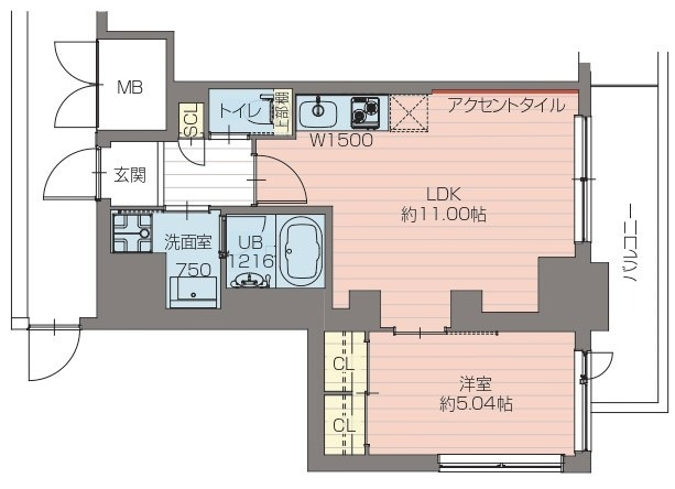 プレジオ恵美須2-8Fの間取り