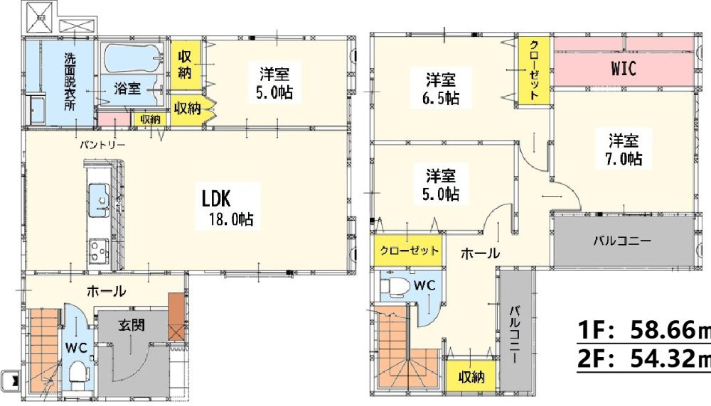 北九州市小倉南区中曽根４丁目の新築一戸建の間取り