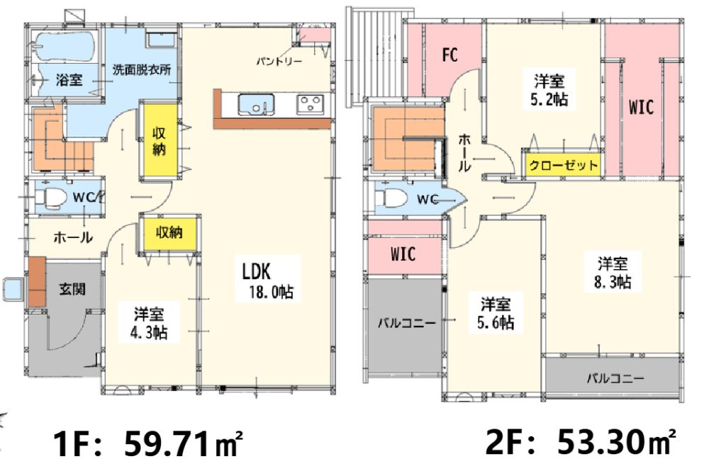 北九州市小倉南区湯川新町２丁目の新築一戸建の間取り