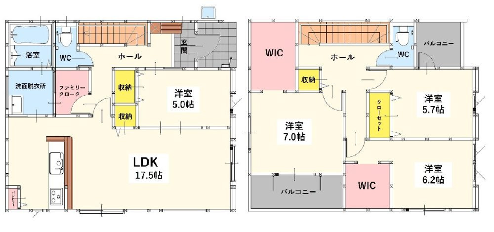北九州市小倉南区若園３丁目の新築一戸建の間取り