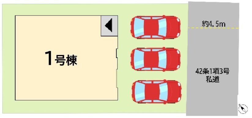 北九州市小倉南区若園３丁目の新築一戸建の区画図